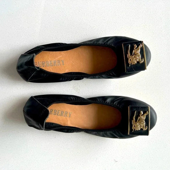 Burberry style ballerina flat shoes size 6 flats - Picture 1 of 5